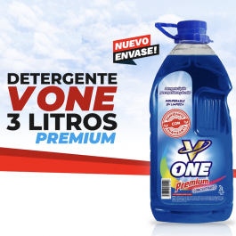 Detergente Premium Concentrado c/suavizante V One 3L